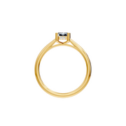 Bague de fiançailles diamant naturel Émeraude et diamants naturels ronds 1.02 carat or jaune 14 carats Felicia